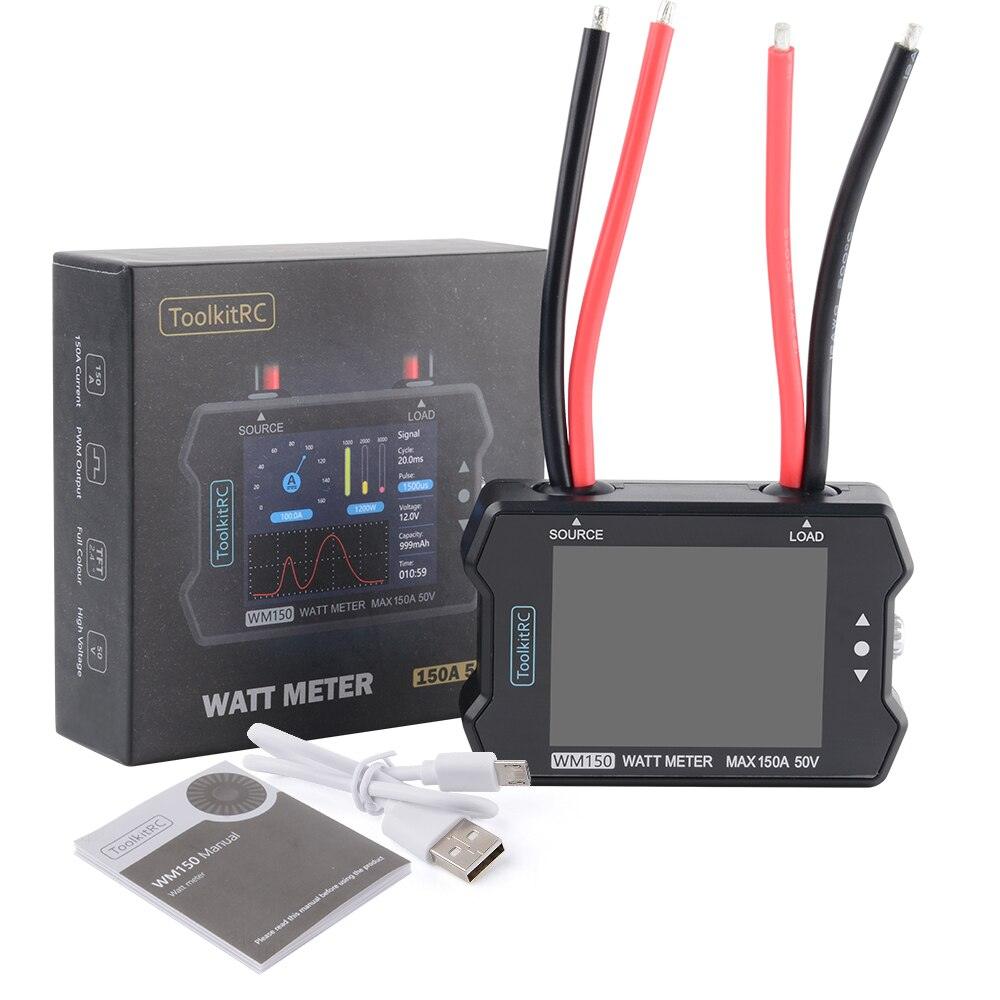 ToolkitRC WM150 WattMeter - 150A 50V Power Analyzer LCD Display Power Voltage Current Tester PWM Output for RC FPV Drone Charger 2 ToolkitRC WM150 WattMeter - 150A 50V Power Analyzer LCD Display Power Voltage Current Tester PWM Output for RC FPV Drone Charger - Image 2