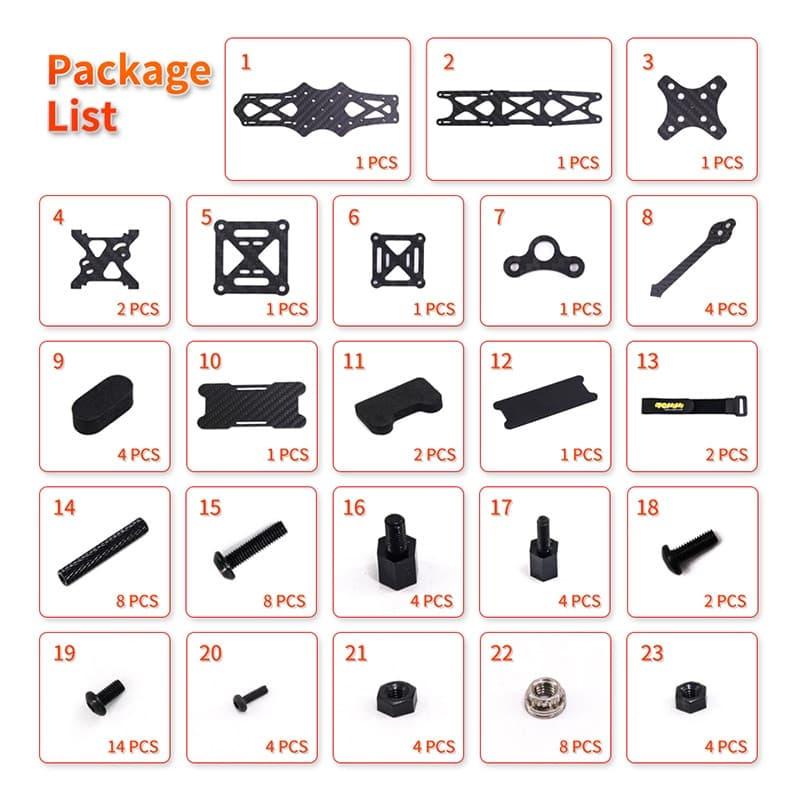 5 Inch FPV Drone Frame Kit - Martian V Wheelbase 215mm 5mm Arm Carbon Fiber for FPV Racing Drone Accessories 4 5 Inch FPV Drone Frame Kit - Martian V Wheelbase 215mm 5mm Arm Carbon Fiber for FPV Racing Drone Accessories - Image 4