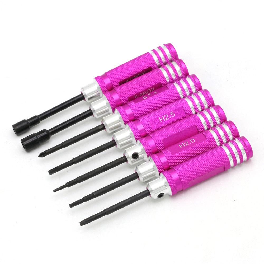 Hex 7pcs screw driver tool kit For RC helicopter Car BK Red blue black for Rc Toys Rc Drone 9 Hex 7pcs screw driver tool kit For RC helicopter Car BK Red blue black for Rc Toys Rc Drone - Image 9