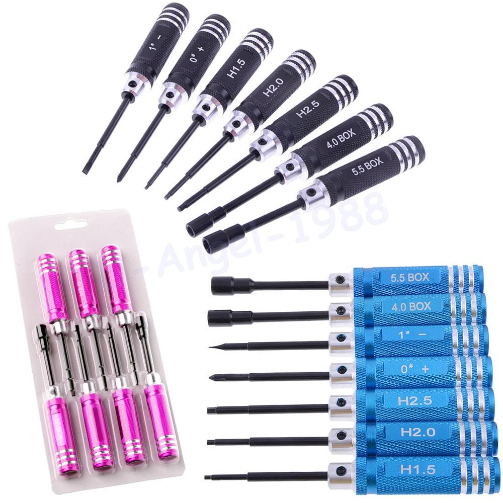 Hex 7pcs screw driver tool kit For RC helicopter Car BK Red blue black for Rc Toys Rc Drone 1 Hex 7pcs screw driver tool kit For RC helicopter Car BK Red blue black for Rc Toys Rc Drone