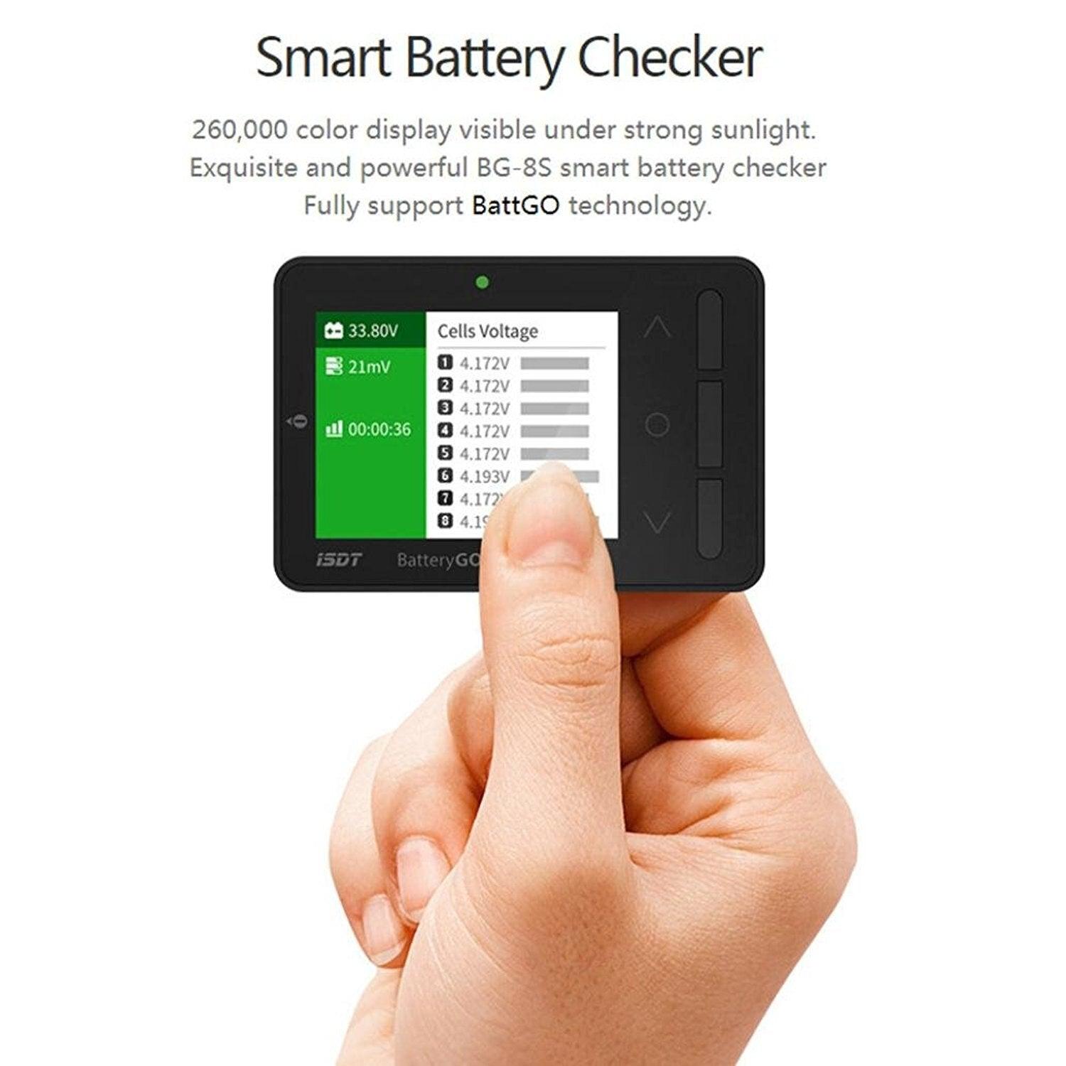 ISDT BG-8S - Smart Battery Checker With Color Display or Checker Balancer Receiver Signal Tester Quick Drone Charger 3 ISDT BG-8S - Smart Battery Checker With Color Display or Checker Balancer Receiver Signal Tester Quick Drone Charger — изображение 3