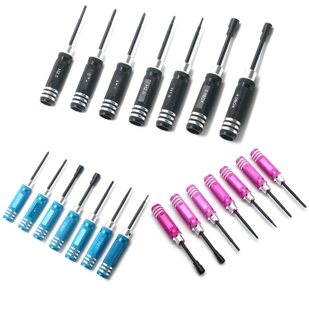 Hex 7pcs screw driver tool kit For RC helicopter Car BK Red blue black for Rc Toys Rc Drone 6 Hex 7pcs screw driver tool kit For RC helicopter Car BK Red blue black for Rc Toys Rc Drone - Image 6