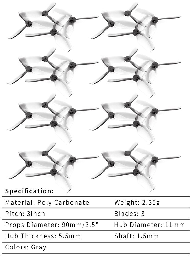 2/4/8/16 Pairs HQ HQProp DT90 Duct-T90MMX3 Propeller - 90mm 3-Blade 1.5mm PC Prop For RC FPV Drone Cinelog35 CL35 ProTek35 3.5inch 3 2/4/8/16 Pairs HQ HQProp DT90 Duct-T90MMX3 Propeller - 90mm 3-Blade 1.5mm PC Prop For RC FPV Drone Cinelog35 CL35 ProTek35 3.5inch - Image 3
