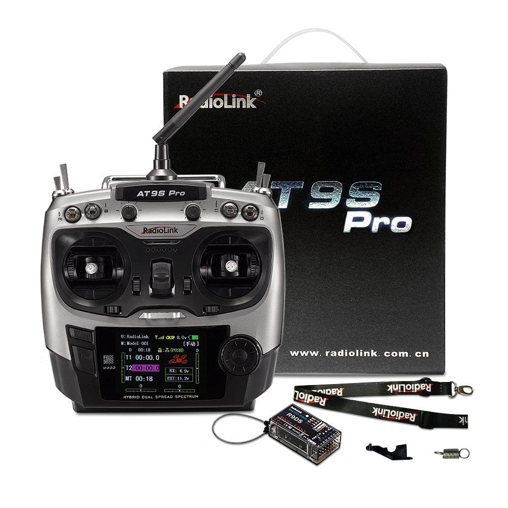 RadioLink AT9S PRO - 2.4G 12CH DSSS FHSS Mode2 Transmitter W/R9DS Receiver for RC Model Airplane Drones