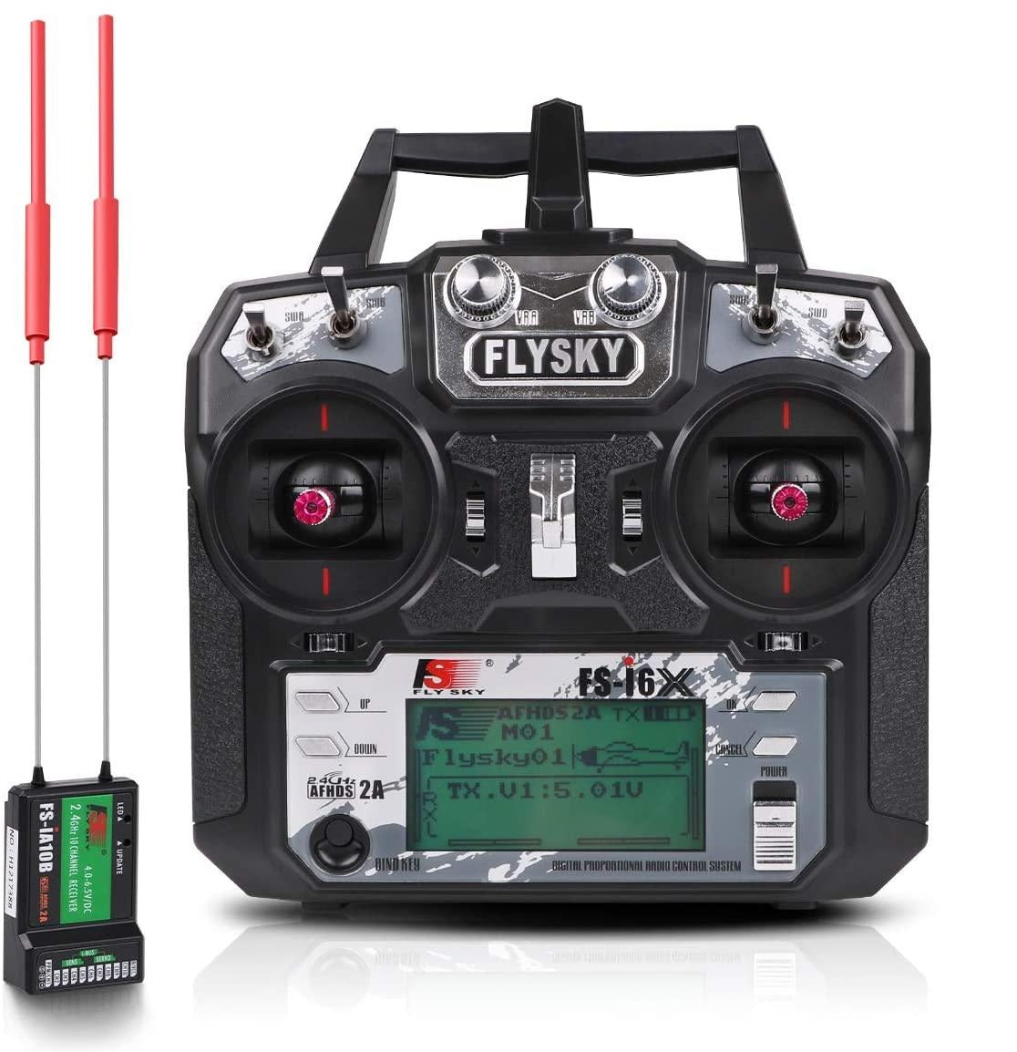 Flysky FS-i6X 10CH Radio Transmitter + Flysky ia10B Receiver 2.4GHz, AFHDS 2A for FPV Racing RC Drone Quadcopter 1 Flysky FS-i6X 10CH Radio Transmitter + Flysky ia10B Receiver 2.4GHz, AFHDS 2A for FPV Racing RC Drone Quadcopter