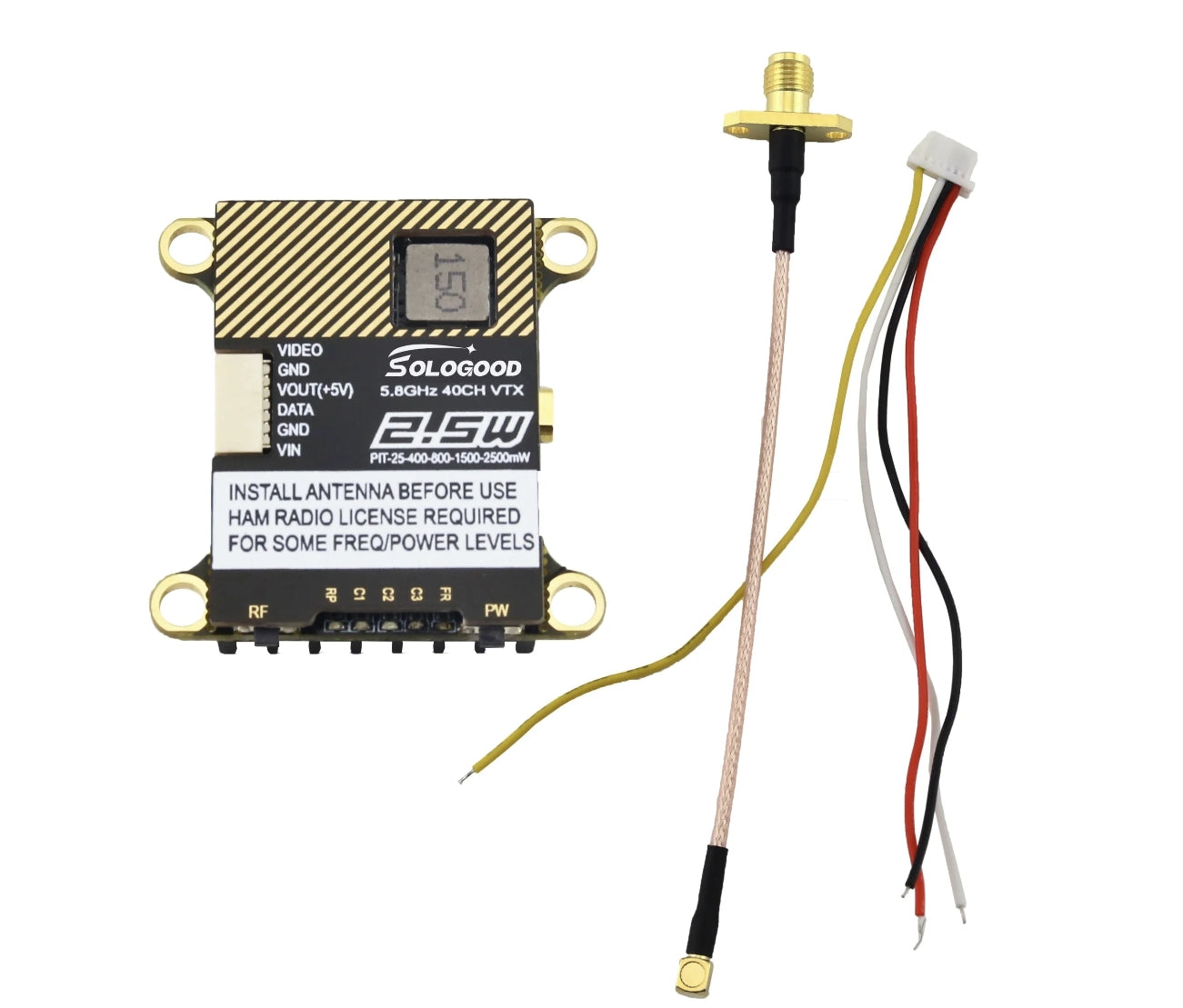 SoloGood 5.8G 2.5W 40CH VTX - 0/25/400/800/1500/2500mW NTSC/PAL Video Transmitter For RC FPV Freestyle Long Range Racing Drone 10 SoloGood 5.8G 2.5W 40CH VTX - 0/25/400/800/1500/2500mW NTSC/PAL Video Transmitter For RC FPV Freestyle Long Range Racing Drone - Image 10