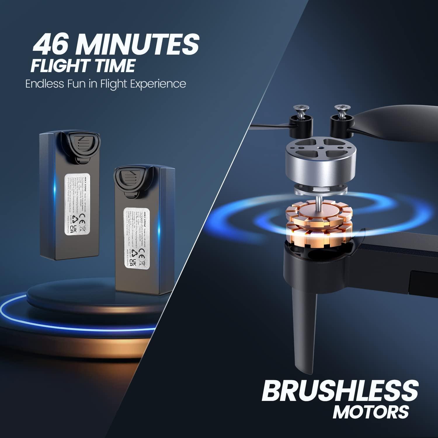 Holy Stone HS360 GPS Drone - for Adults with Rock Steady Camera 4K HD Photo 2-axis Gimbal, FPV Quadcopter for Beginners,Brushless Motor,46Mins Flight Time,Long Range,5GHz Wifi,Follow Me,Auto Return Home Professional Camera Drone 2 Holy Stone HS360 GPS Drone - for Adults with Rock Steady Camera 4K HD Photo 2-axis Gimbal, FPV Quadcopter for Beginners,Brushless Motor,46Mins Flight Time,Long Range,5GHz Wifi,Follow Me,Auto Return Home Professional Camera Drone - Image 2