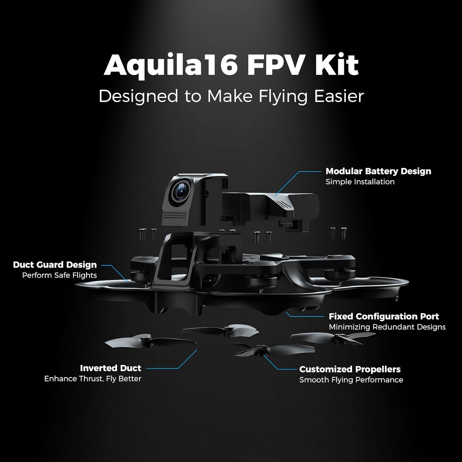 BETAFPV Aquila16 FPV Kit - 8 Minutes 200M Range Freestyle FPV Drone With VR03 FPV Goggle LiteRadio 2 SE For Beginner 12 BETAFPV Aquila16 FPV Kit - 8 Minutes 200M Range Freestyle FPV Drone With VR03 FPV Goggle LiteRadio 2 SE For Beginner - Bild 12