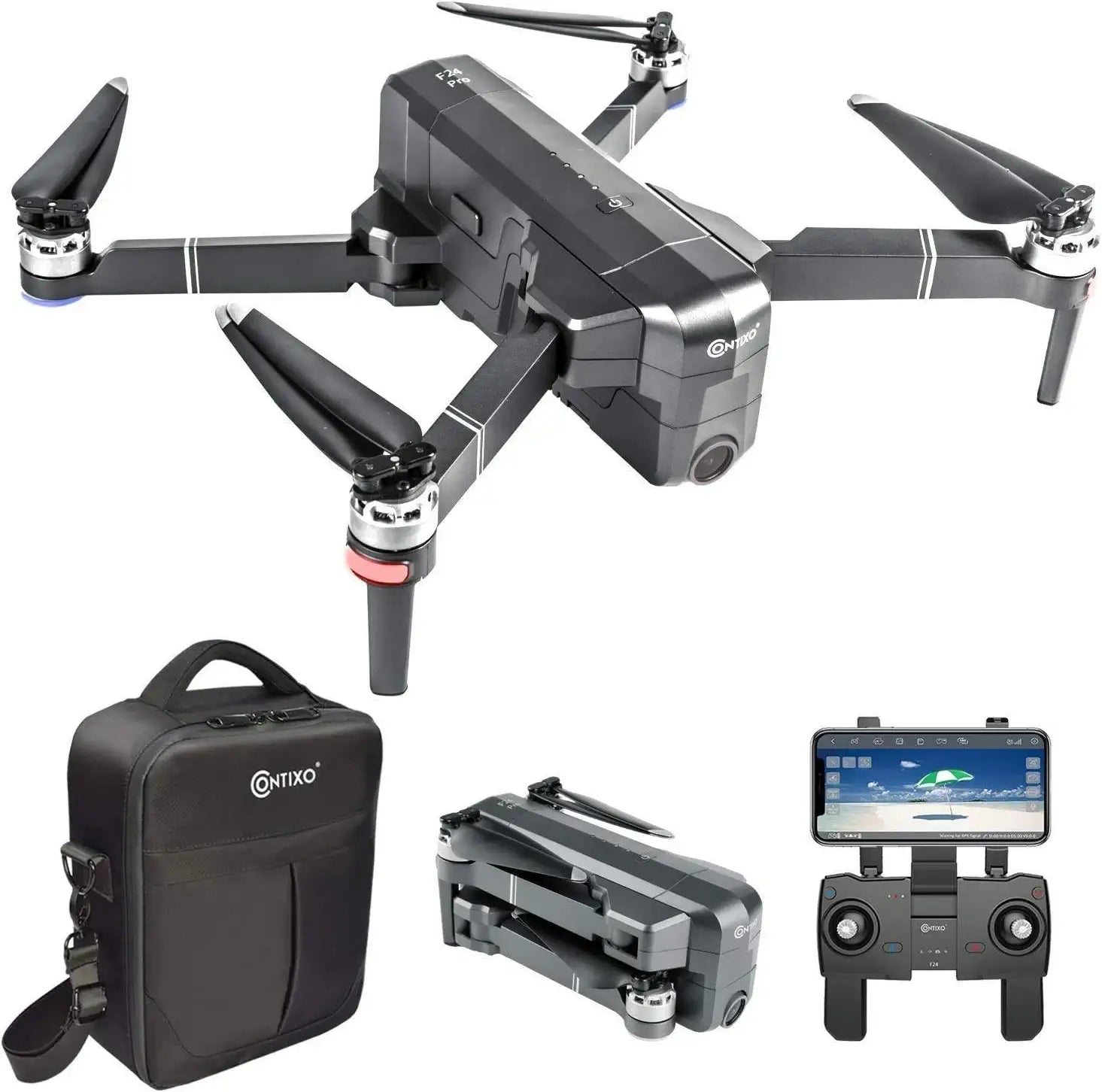 Contixo F24 Pro drones - with camera for adults 4K HD UHD Foldable RC Quadcopter GPS Return Home, FPV Camera Compatible with VR - 30 Minutes Flight Time - Foldable Brushless Motors - With Carrying Case Professional Camera Drone