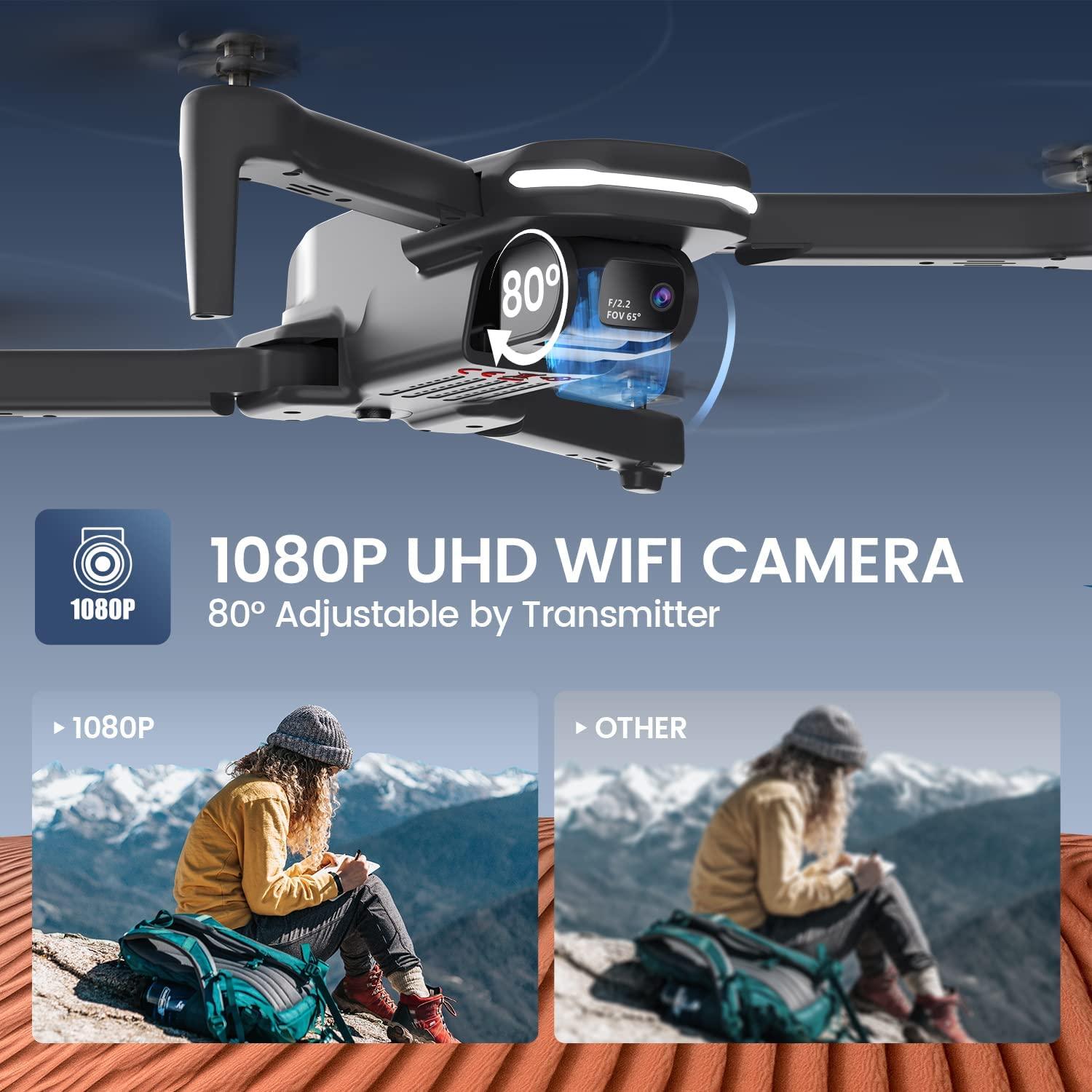 Holy Stone HS280 Drone - with Adjustable 1080P HD WiFi Camera for Kids Adults Beginner; Lightweight RC Quadcopter, 2 Modular Batteries, Auto Hover, Gravity Sensor, Voice/Gesture Control 5 Holy Stone HS280 Drone - with Adjustable 1080P HD WiFi Camera for Kids Adults Beginner; Lightweight RC Quadcopter, 2 Modular Batteries, Auto Hover, Gravity Sensor, Voice/Gesture Control - Image 5
