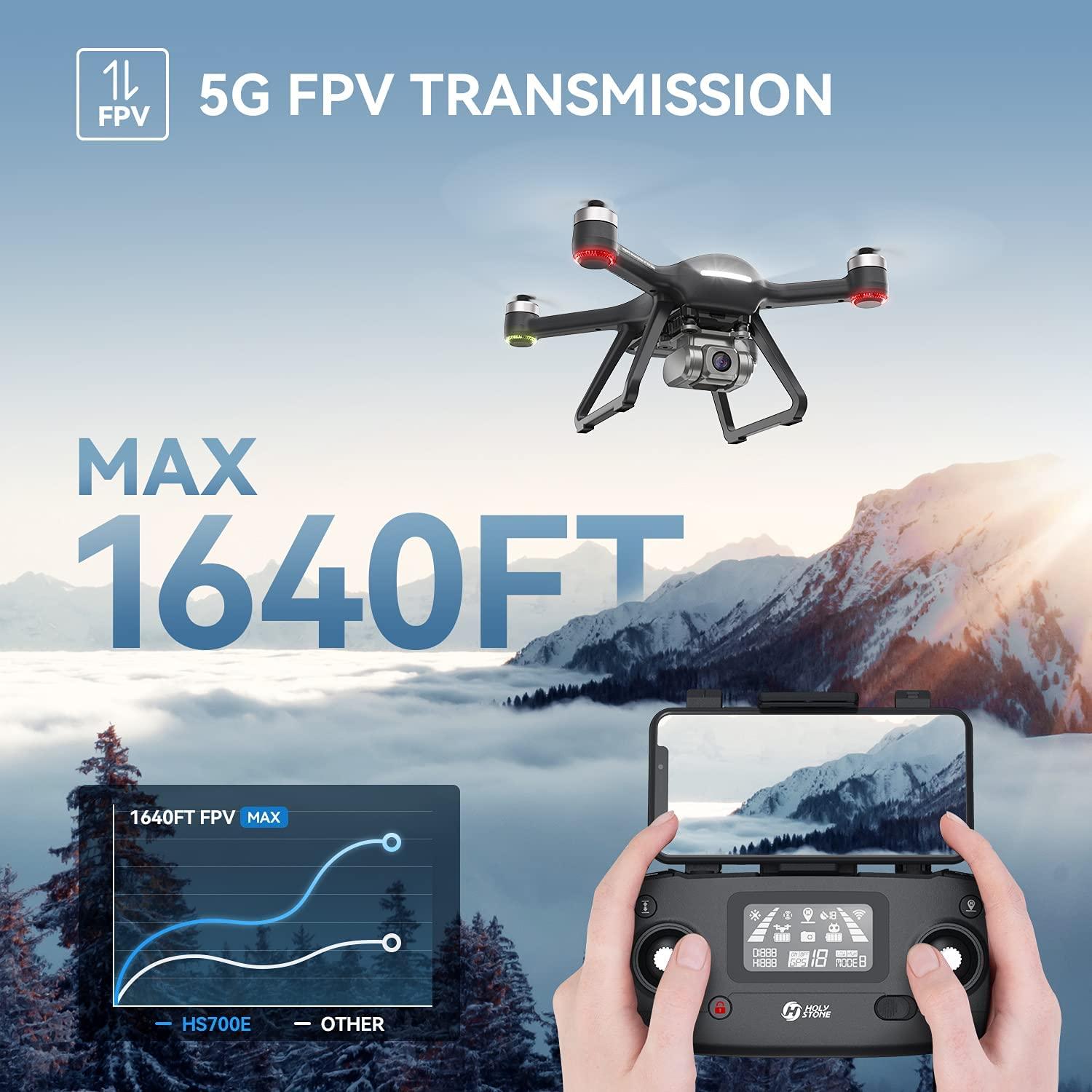 Holy Stone HS700E Drone with 4K HD UHD EIS Anti Shake 130°FOV Camera for Adults, GPS Quadcopter with 5GHz FPV Transmission, Brushless Motor, Easy Auto Return Home, Follow Me and Outdoor Carrying Case Professional Camera Drone 3 Holy Stone HS700E Drone with 4K HD UHD EIS Anti Shake 130°FOV Camera for Adults, GPS Quadcopter with 5GHz FPV Transmission, Brushless Motor, Easy Auto Return Home, Follow Me and Outdoor Carrying Case Professional Camera Drone - Image 3