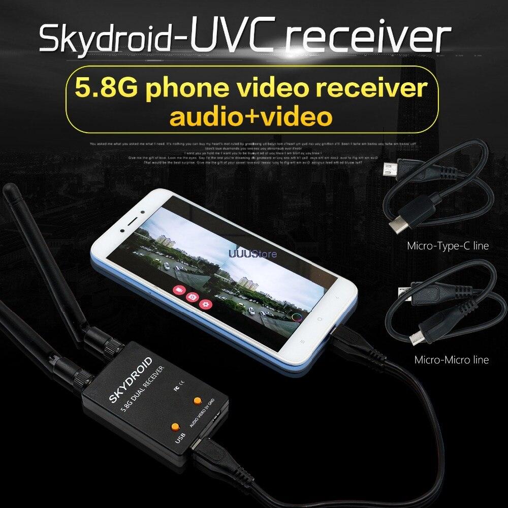 SKYDROID FPV Receiver - UVC Fuav Dual Antenna OTG 5.8G 150CH Full Channel FPV Receiver W/Audio For Android Smartphone Support transmitter 6 SKYDROID FPV Receiver - UVC Fuav Dual Antenna OTG 5.8G 150CH Full Channel FPV Receiver W/Audio For Android Smartphone Support transmitter - Image 6