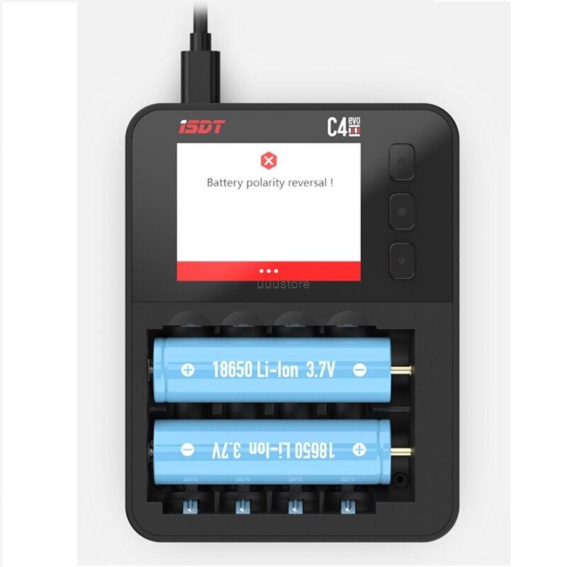 ISDT C4 EVO Smart Battery Charger - with Type-C QC3.0 Output for AA AAA Li-ion Battery with IPS Display Screen and Fire Prevention 2 ISDT C4 EVO Smart Battery Charger - with Type-C QC3.0 Output for AA AAA Li-ion Battery with IPS Display Screen and Fire Prevention — изображение 2