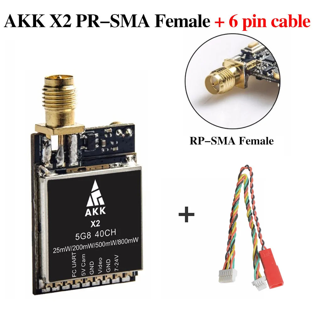 AKK X2P/X2 5.8Ghz 40CH VTX - 0.01mW/25mW/200mW/500mW/800mW Switchable FPV Video Transmitter Compatible Betaflight OSD FC 8 AKK X2P/X2 5.8Ghz 40CH VTX - 0.01mW/25mW/200mW/500mW/800mW Switchable FPV Video Transmitter Compatible Betaflight OSD FC - Image 8