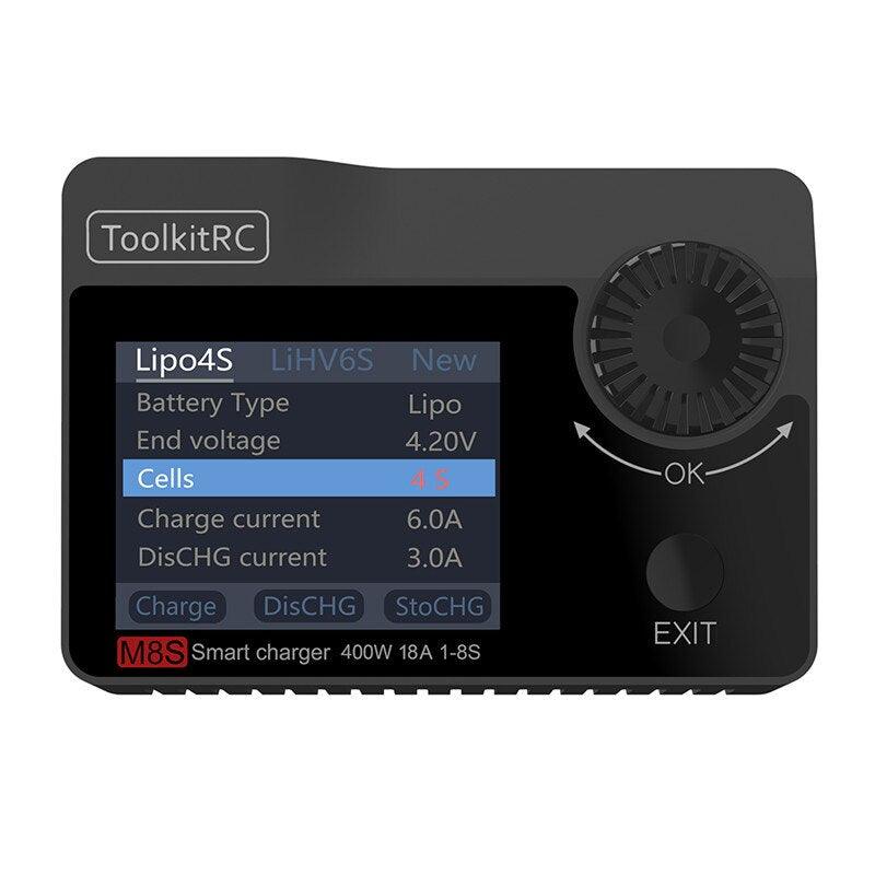 ToolkitRC M8S Charger - 400W 18A 2.4 TFT inch Color LCD Screen Balance Charger Discharger for 2S - 8S Lipo For Rc racing drone battery charger 4 ToolkitRC M8S Charger - 400W 18A 2.4 TFT inch Color LCD Screen Balance Charger Discharger for 2S - 8S Lipo For Rc racing drone battery charger - Image 4