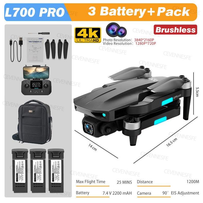 L700 PRO Drone - GPS FPV 1.2Km Drone 4K Professional Dual HD Camera Aerial Photography Brushless Motor Foldable Quadcopter Toys 11 L700 PRO Drone - GPS FPV 1.2Km Drone 4K Professional Dual HD Camera Aerial Photography Brushless Motor Foldable Quadcopter Toys - Bild 11