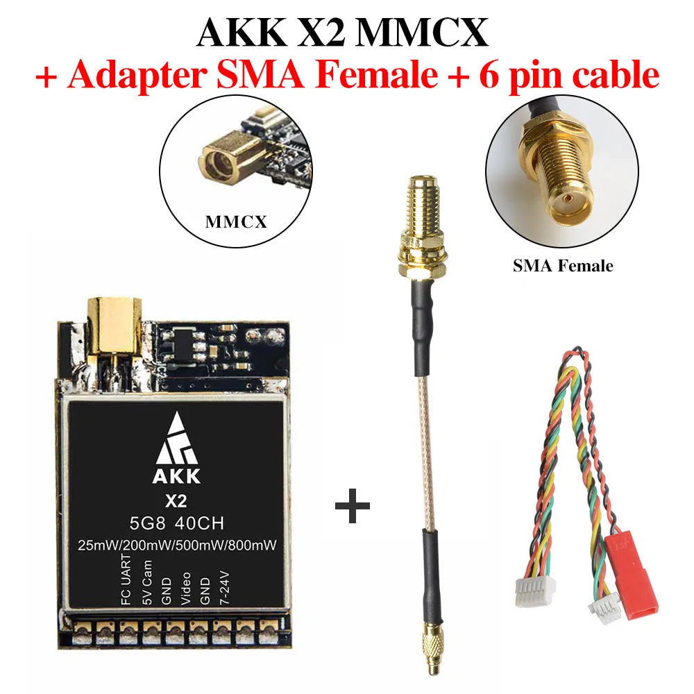 AKK X2P/X2 5.8Ghz 40CH VTX - 0.01mW/25mW/200mW/500mW/800mW Switchable FPV Video Transmitter Compatible Betaflight OSD FC 9 AKK X2P/X2 5.8Ghz 40CH VTX - 0.01mW/25mW/200mW/500mW/800mW Switchable FPV Video Transmitter Compatible Betaflight OSD FC - Image 9