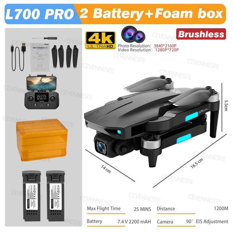 L700 PRO Drone - GPS FPV 1.2Km Drone 4K Professional Dual HD Camera Aerial Photography Brushless Motor Foldable Quadcopter Toys 6 L700 PRO Drone - GPS FPV 1.2Km Drone 4K Professional Dual HD Camera Aerial Photography Brushless Motor Foldable Quadcopter Toys - Bild 6