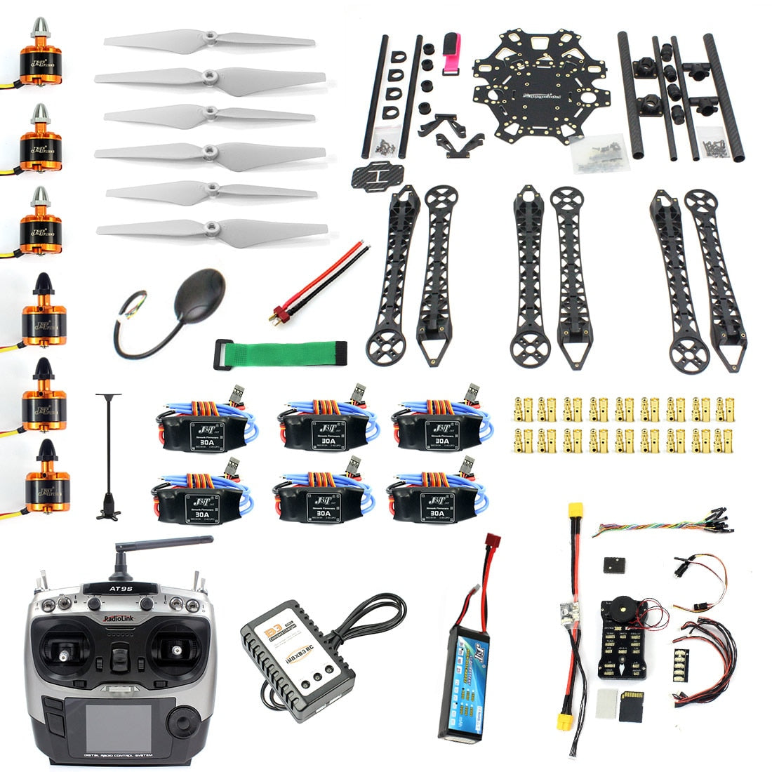 F08618-T DIY FPV Drone Hexacopter 6-axle Aircraft Kit - HMF S550 Frame PXI PX4 Flight Control 920KV Motor GPS AT9 Transmitter 1 F08618-T DIY FPV Drone Hexacopter 6-axle Aircraft Kit - HMF S550 Frame PXI PX4 Flight Control 920KV Motor GPS AT9 Transmitter