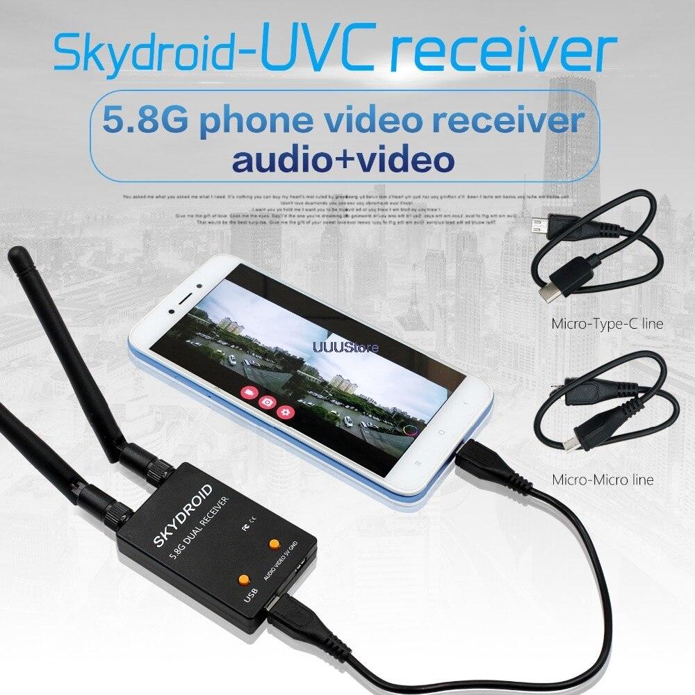 SKYDROID FPV Receiver - UVC Fuav Dual Antenna OTG 5.8G 150CH Full Channel FPV Receiver W/Audio For Android Smartphone Support transmitter 8 SKYDROID FPV Receiver - UVC Fuav Dual Antenna OTG 5.8G 150CH Full Channel FPV Receiver W/Audio For Android Smartphone Support transmitter - Image 8