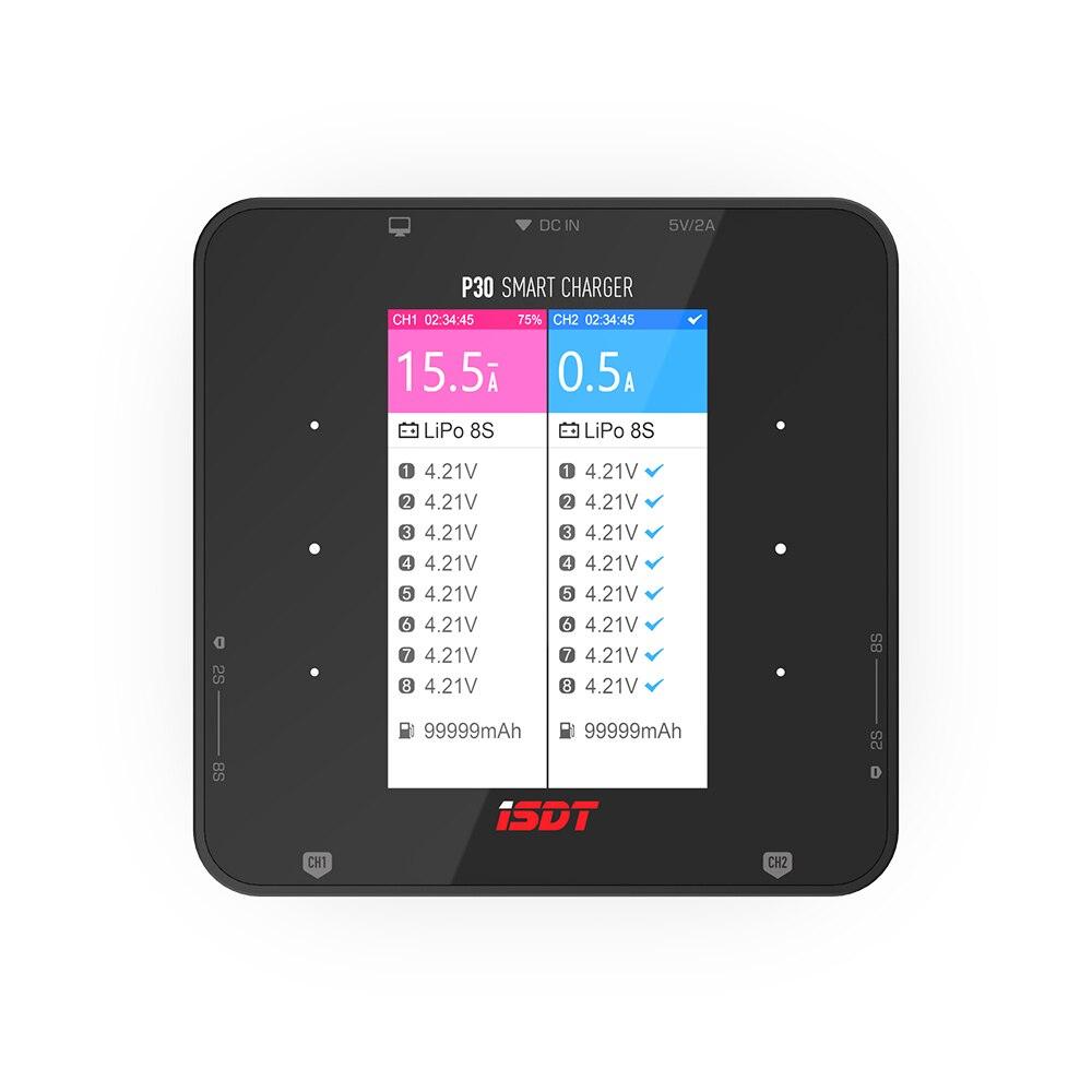 ISDT P30 Charger - 1000WX2 30AX2 High Power Dual Channel BattGo Battery Balance FPV Drone Charger Discharger for 1-8S Lipo Battery RC FPV Drone 4 ISDT P30 Charger - 1000WX2 30AX2 High Power Dual Channel BattGo Battery Balance FPV Drone Charger Discharger for 1-8S Lipo Battery RC FPV Drone — изображение 4