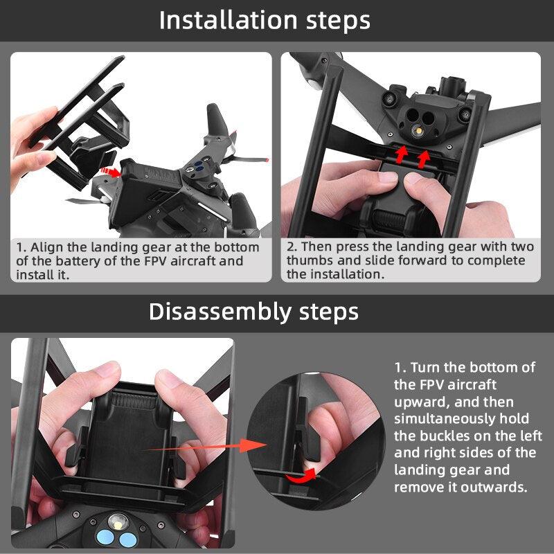 Quick Release Landing Gear for DJI FPV Combo Drone - Height Extender Long Leg Foot Protector Stand For FPV Gimbal Guard Accessory 8 Quick Release Landing Gear for DJI FPV Combo Drone - Height Extender Long Leg Foot Protector Stand For FPV Gimbal Guard Accessory — изображение 8