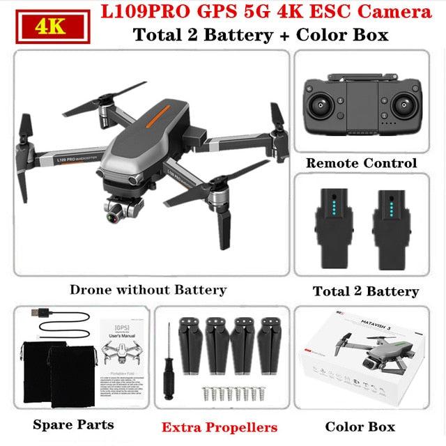 L109 Pro Drone - 4K HD GPS Quadcopter Mechanical Two-axis Anti-shake 5G WiFi FPV 1.2KM 1200M HD ESC Camera Profissional Drone MATAVISH 3 PRO Professional Camera Drone 6 L109 Pro Drone - 4K HD GPS Quadcopter Mechanical Two-axis Anti-shake 5G WiFi FPV 1.2KM 1200M HD ESC Camera Profissional Drone MATAVISH 3 PRO Professional Camera Drone - Image 6