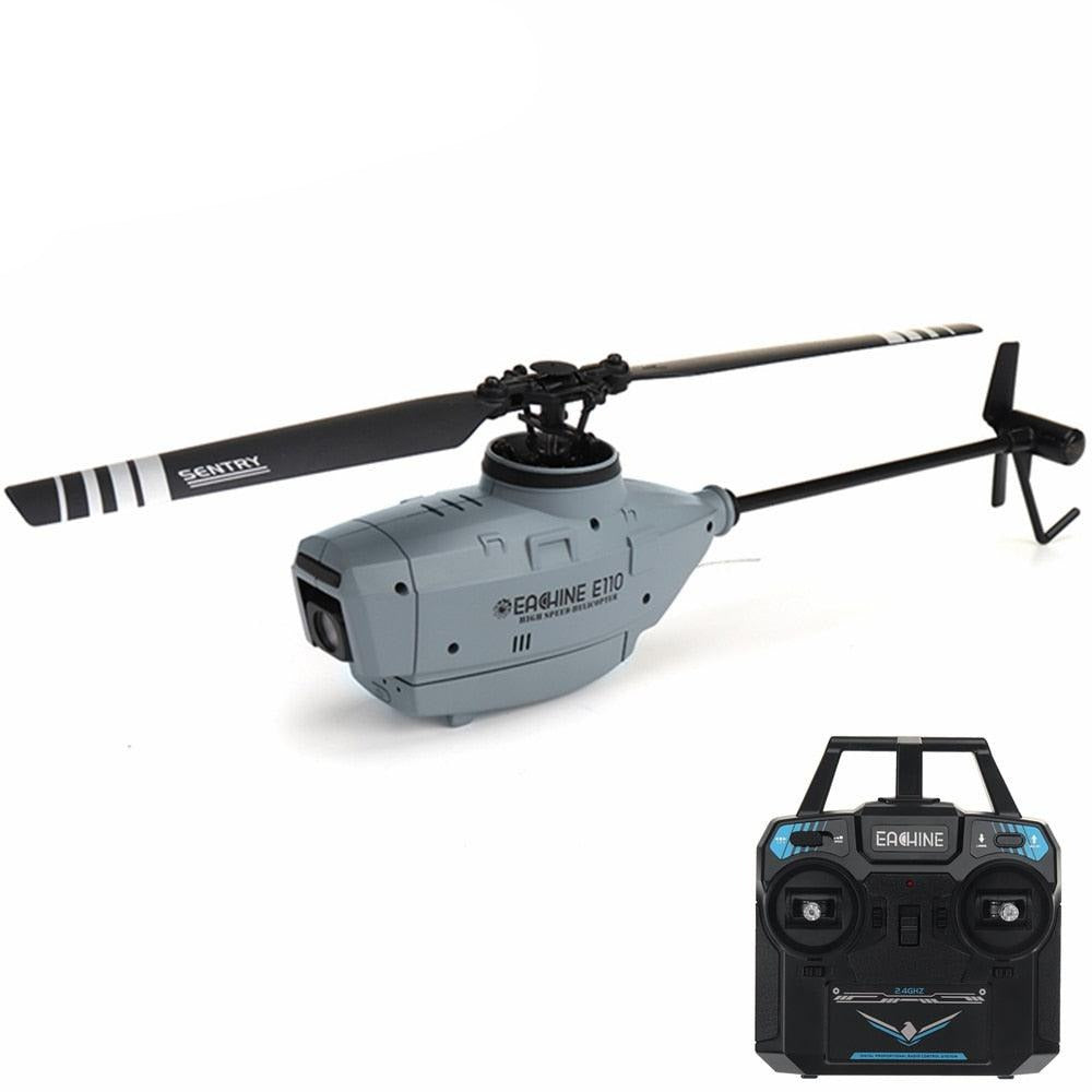 Eachine E110 RC Helicopter C127 Helicopter - 2.4G 720P HD Camera 6-Axis Gyro Optical Flow Localization Flybarless Scale RC Drone Helicopter RTF