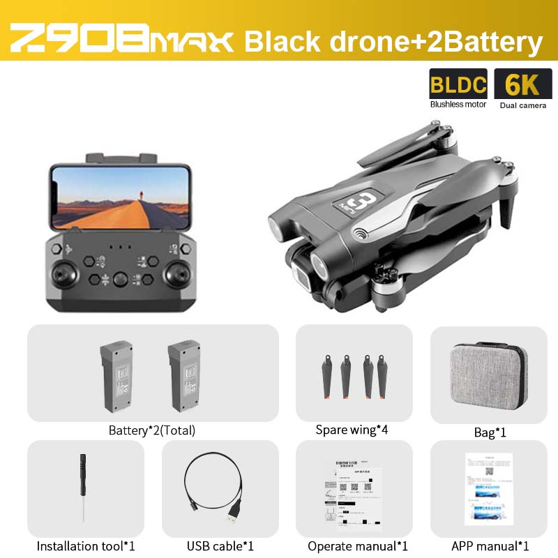 Z908 MAX Drone - 4K HD Professional Dual Camera Optical Flow Brushless 2.4G WIFi Obstacle Avoidance Quadcopter Dron Toy 10 Z908 MAX Drone - 4K HD Professional Dual Camera Optical Flow Brushless 2.4G WIFi Obstacle Avoidance Quadcopter Dron Toy - Image 10