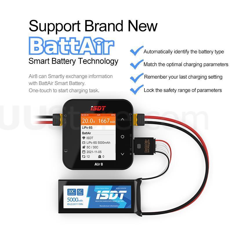 ISDT Air8 Charger - Lipo power Balance Battery Charger Discharger 20A 500W DC 1-8S Li-Po Li-Hv Li-Ion Li-Fe NiMH Ni-Cd Pb FPV Drone Charger 3 ISDT Air8 Charger - Lipo power Balance Battery Charger Discharger 20A 500W DC 1-8S Li-Po Li-Hv Li-Ion Li-Fe NiMH Ni-Cd Pb FPV Drone Charger — изображение 3