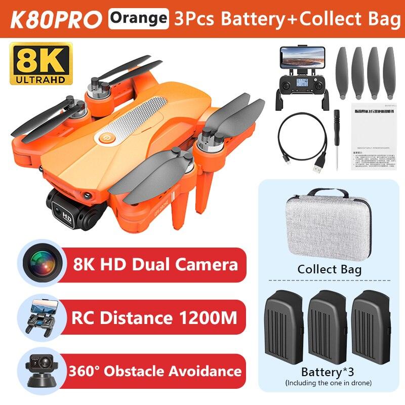 K80 Max Drone - 8K HD Camera Drone Brushless Motor GPS 5G WIFI 360 Obstacle Avoidance Foldable Quadcopter K80 PRO MAX RC Dron Toys Professional Camera Drone 13 K80 Max Drone - 8K HD Camera Drone Brushless Motor GPS 5G WIFI 360 Obstacle Avoidance Foldable Quadcopter K80 PRO MAX RC Dron Toys Professional Camera Drone — изображение 13