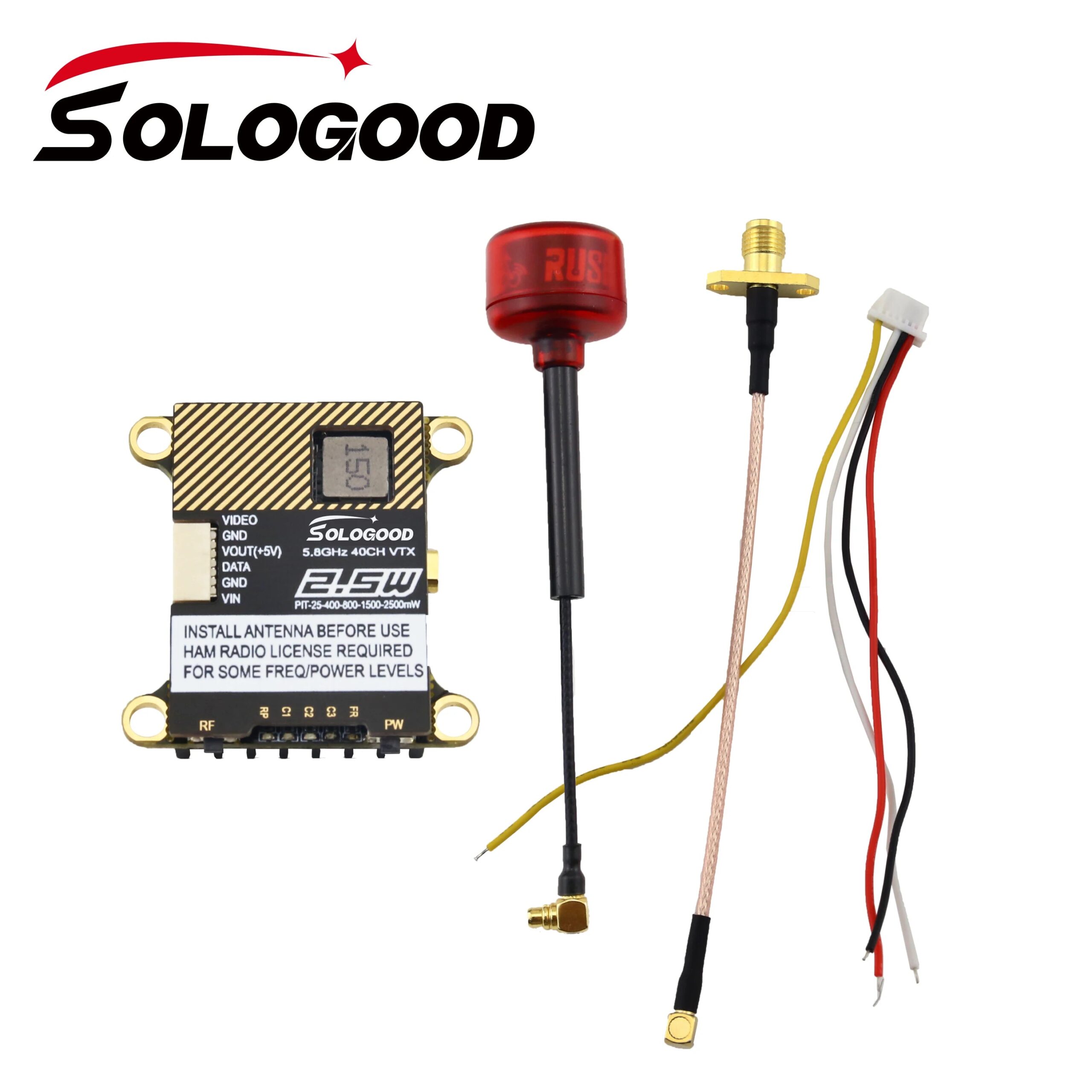 SoloGood 5.8G 2.5W 40CH VTX - 0/25/400/800/1500/2500mW NTSC/PAL Video Transmitter For RC FPV Freestyle Long Range Racing Drone 9 SoloGood 5.8G 2.5W 40CH VTX - 0/25/400/800/1500/2500mW NTSC/PAL Video Transmitter For RC FPV Freestyle Long Range Racing Drone - Image 9