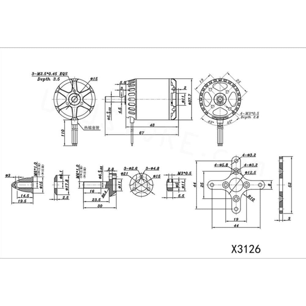 1/2PCS SunnySky X3126 30E Fixed Wing 3D 3A Ultimate Power Motor 550kv 800kv Drone Frame Brushless Motor For Rc Fixed Wing Drone 6 1/2PCS SunnySky X3126 30E Fixed Wing 3D 3A Ultimate Power Motor 550kv 800kv Drone Frame Brushless Motor For Rc Fixed Wing Drone - Image 6