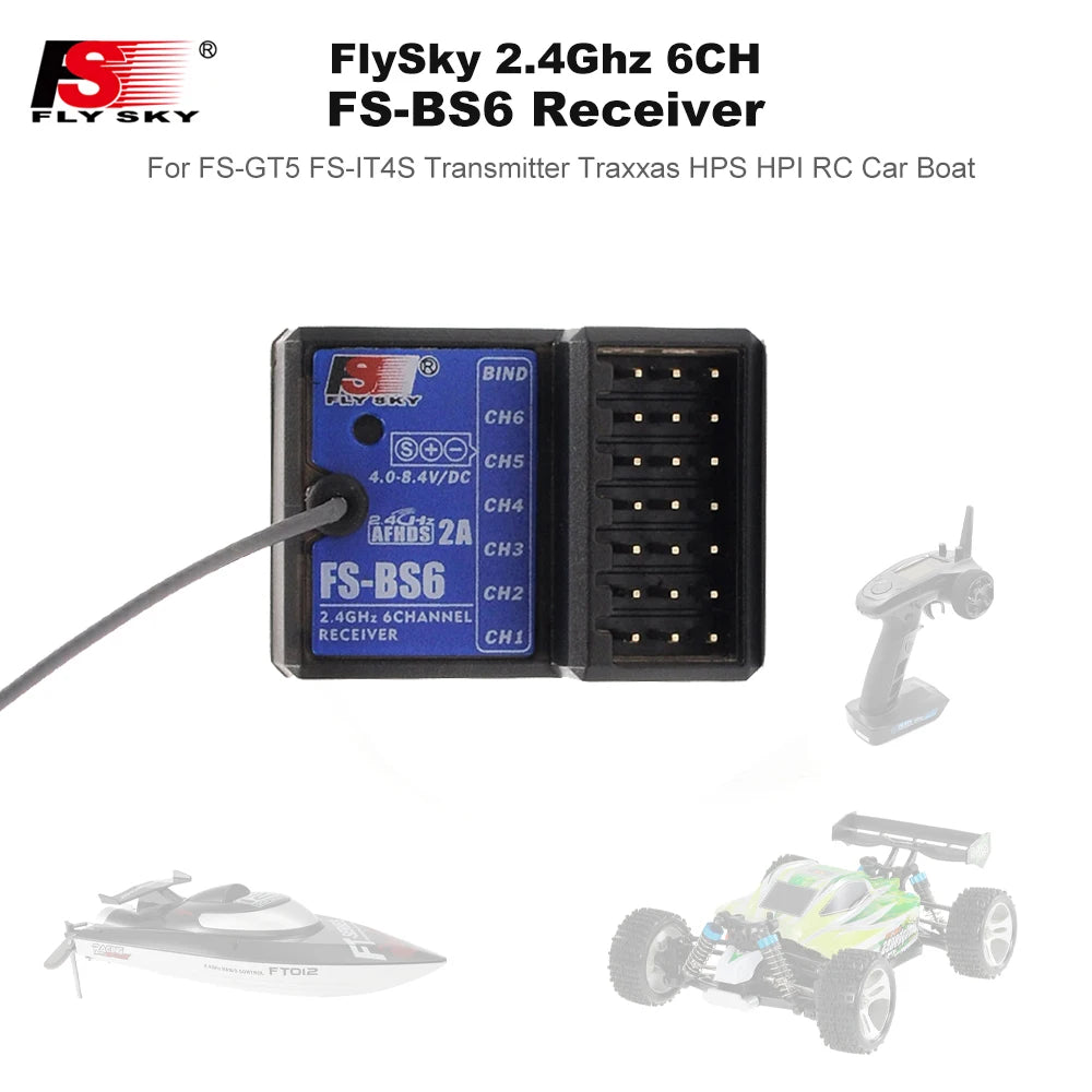 FlySky FS-BS6 2.4Ghz 6CH Receiver - AFHDS2 for FlySky FS-GT5 FS-IT4S Transmitter RC Car Boat 3 FlySky FS-BS6 2.4Ghz 6CH Receiver - AFHDS2 for FlySky FS-GT5 FS-IT4S Transmitter RC Car Boat - Image 3