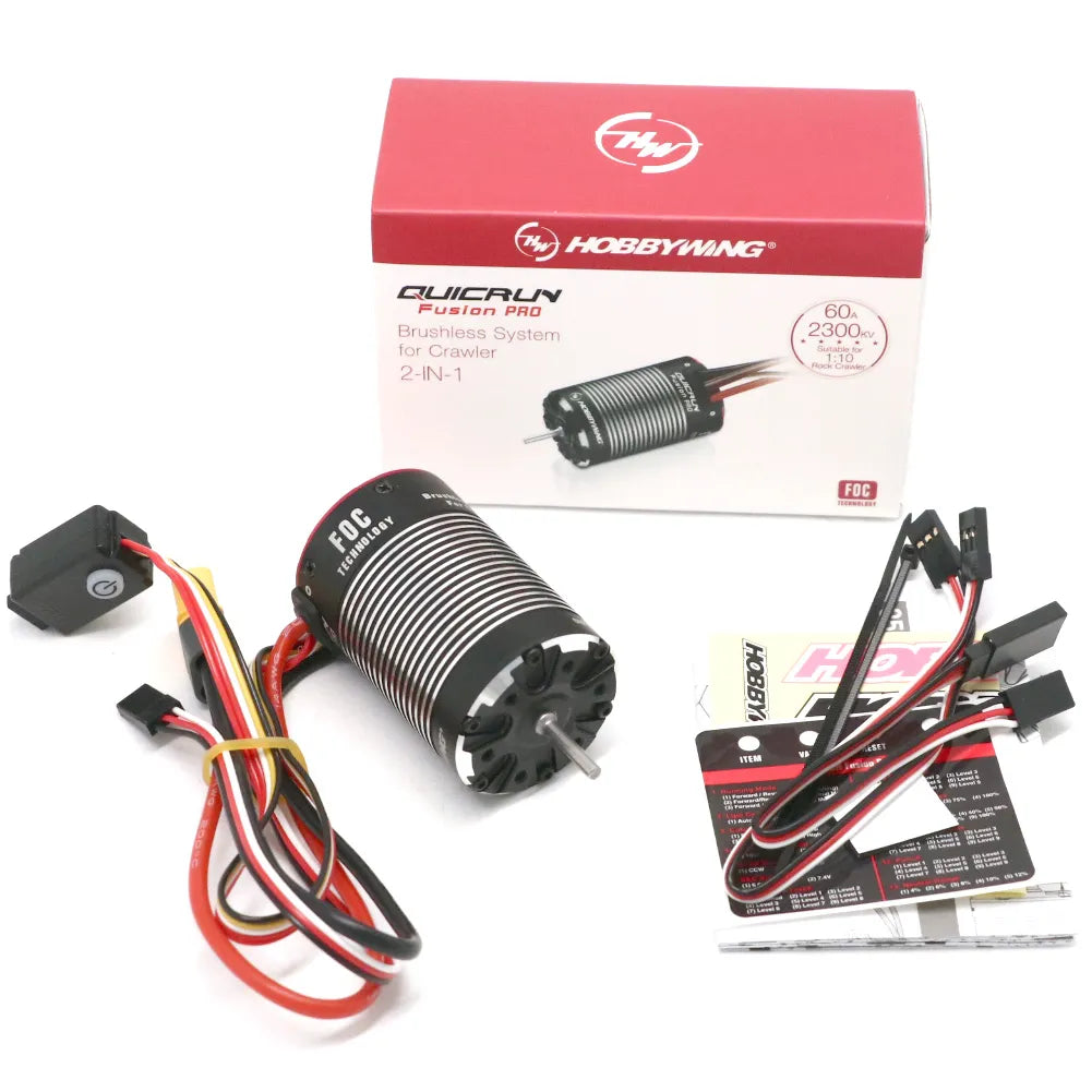 HobbyWing QuicRun Fusion Pro - 540 2300KV Brushless Sensory Motor Built In 60A ESC 2 in 1 for RC 1/10 Climbing Car 8 HobbyWing QuicRun Fusion Pro - 540 2300KV Brushless Sensory Motor Built In 60A ESC 2 in 1 for RC 1/10 Climbing Car - Image 8
