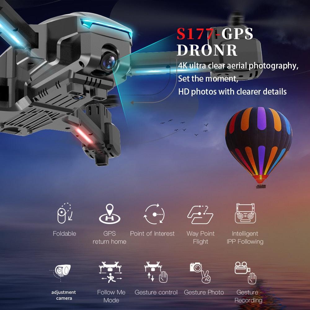 S177 Drone - with HD Aerial Video Camera 4K RC Drones 2.4G/5G RC Helicopter FPV Quadrocopter Drone Foldable toy PK E58 2 S177 Drone - with HD Aerial Video Camera 4K RC Drones 2.4G/5G RC Helicopter FPV Quadrocopter Drone Foldable toy PK E58 - Image 2
