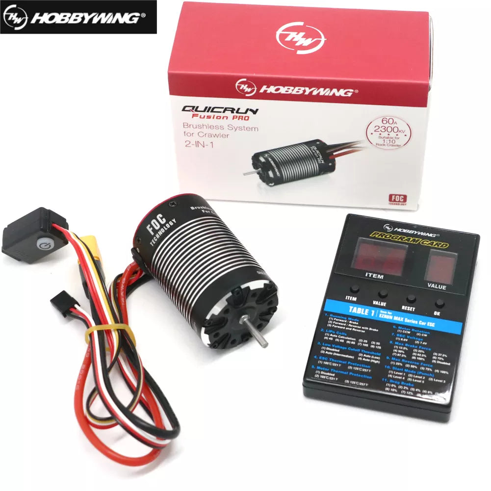 HobbyWing QuicRun Fusion Pro - 540 2300KV Brushless Sensory Motor Built In 60A ESC 2 in 1 for RC 1/10 Climbing Car 1 HobbyWing QuicRun Fusion Pro - 540 2300KV Brushless Sensory Motor Built In 60A ESC 2 in 1 for RC 1/10 Climbing Car