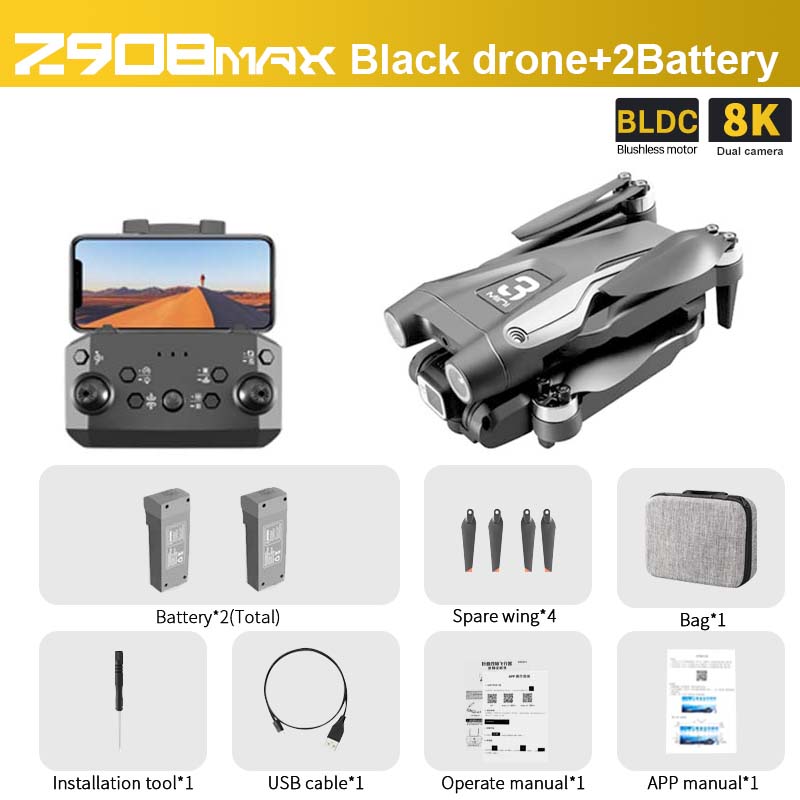 Z908 MAX Drone - 4K HD Professional Dual Camera Optical Flow Brushless 2.4G WIFi Obstacle Avoidance Quadcopter Dron Toy 20 Z908 MAX Drone - 4K HD Professional Dual Camera Optical Flow Brushless 2.4G WIFi Obstacle Avoidance Quadcopter Dron Toy - Image 20