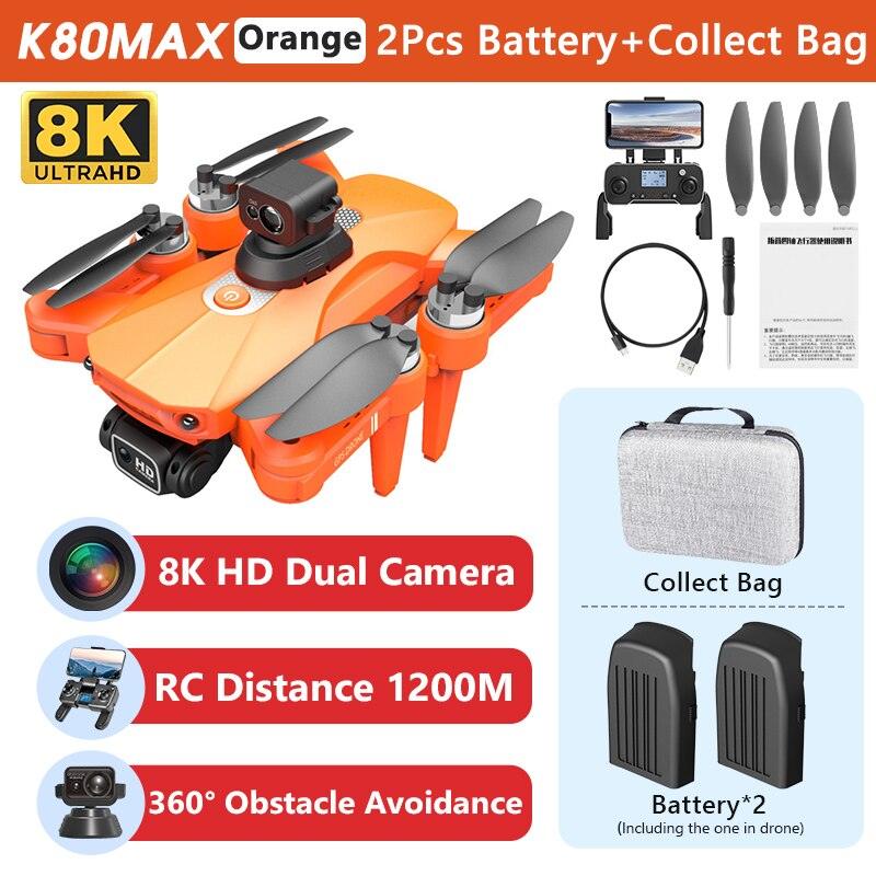 K80 Max Drone - 8K HD Camera Drone Brushless Motor GPS 5G WIFI 360 Obstacle Avoidance Foldable Quadcopter K80 PRO MAX RC Dron Toys Professional Camera Drone 16 K80 Max Drone - 8K HD Camera Drone Brushless Motor GPS 5G WIFI 360 Obstacle Avoidance Foldable Quadcopter K80 PRO MAX RC Dron Toys Professional Camera Drone — изображение 16