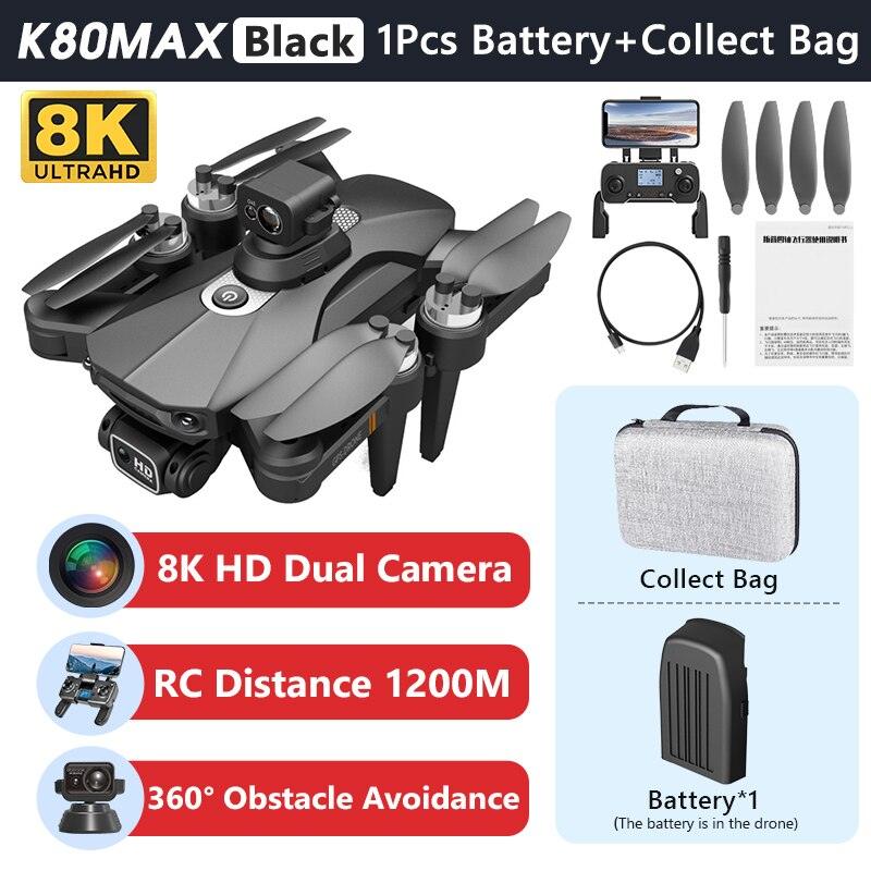 K80 Max Drone - 8K HD Camera Drone Brushless Motor GPS 5G WIFI 360 Obstacle Avoidance Foldable Quadcopter K80 PRO MAX RC Dron Toys Professional Camera Drone 10 K80 Max Drone - 8K HD Camera Drone Brushless Motor GPS 5G WIFI 360 Obstacle Avoidance Foldable Quadcopter K80 PRO MAX RC Dron Toys Professional Camera Drone — изображение 10