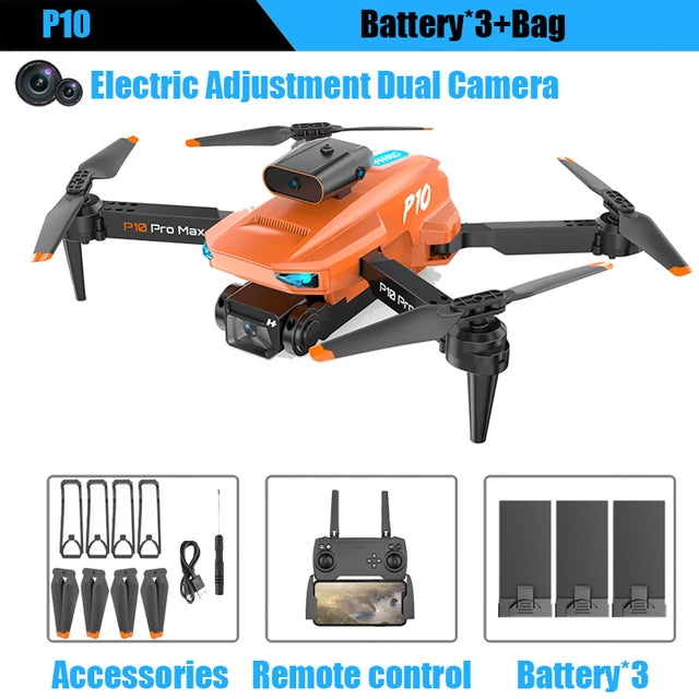 P10 Drone /P10 pro max drone - 8K Professional FPV Dual HD Camera ESC WIFI 5G Transmission Quadcopter Obstacle Avoidance Drone for Children 3 P10 Drone /P10 pro max drone - 8K Professional FPV Dual HD Camera ESC WIFI 5G Transmission Quadcopter Obstacle Avoidance Drone for Children - Image 3