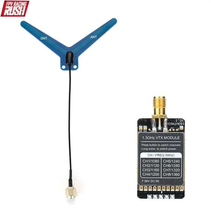 Rush 1.3G 1.2G 800MW 8CH VTX - 7-36V FPV Audio Video Transmitter Receiver Module for RC Remote Multi-Rotor DIY Parts 2 Rush 1.3G 1.2G 800MW 8CH VTX - 7-36V FPV Audio Video Transmitter Receiver Module for RC Remote Multi-Rotor DIY Parts - Bild 2