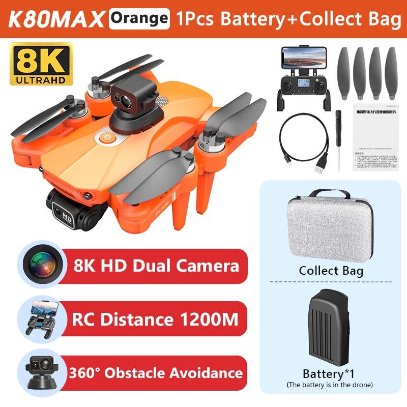 K80 Max Drone - 8K HD Camera Drone Brushless Motor GPS 5G WIFI 360 Obstacle Avoidance Foldable Quadcopter K80 PRO MAX RC Dron Toys Professional Camera Drone 18 K80 Max Drone - 8K HD Camera Drone Brushless Motor GPS 5G WIFI 360 Obstacle Avoidance Foldable Quadcopter K80 PRO MAX RC Dron Toys Professional Camera Drone — изображение 18