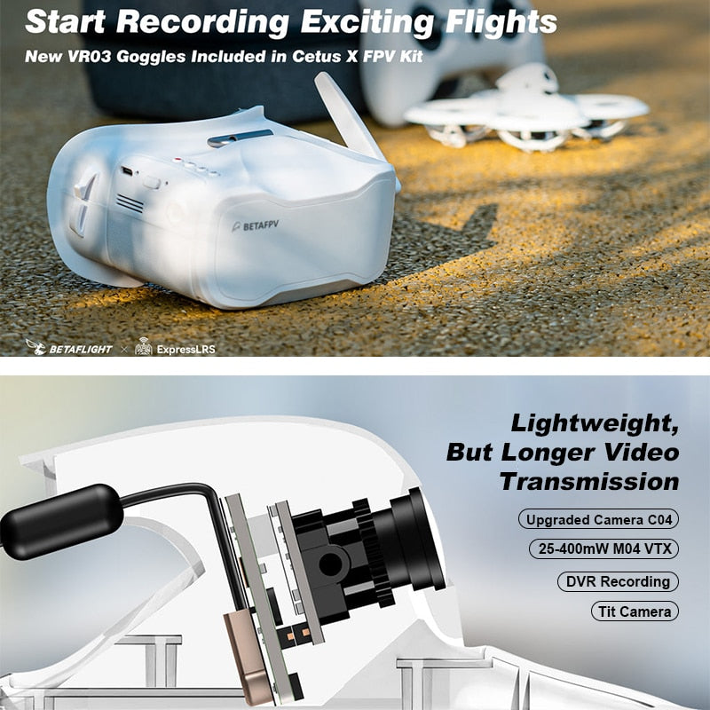 BETAFPV Cetus X - Brushless ELRS FPV Quadcopter BNF/ RTF LiteRadio 3 Radio Transmitter VR03 FPV Goggles C04 FPV Camera RC Drone 11 BETAFPV Cetus X - Brushless ELRS FPV Quadcopter BNF/ RTF LiteRadio 3 Radio Transmitter VR03 FPV Goggles C04 FPV Camera RC Drone — изображение 11