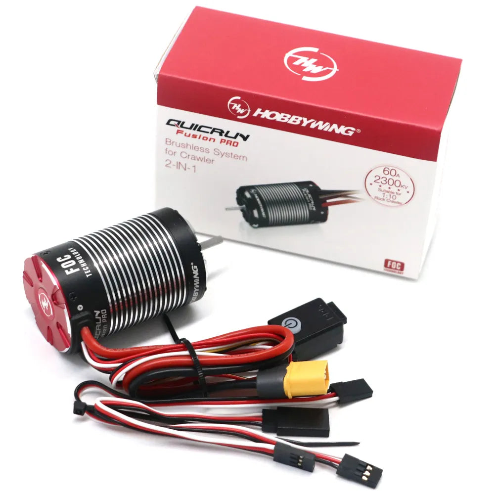 HobbyWing QuicRun Fusion Pro - 540 2300KV Brushless Sensory Motor Built In 60A ESC 2 in 1 for RC 1/10 Climbing Car 2 HobbyWing QuicRun Fusion Pro - 540 2300KV Brushless Sensory Motor Built In 60A ESC 2 in 1 for RC 1/10 Climbing Car - Image 2