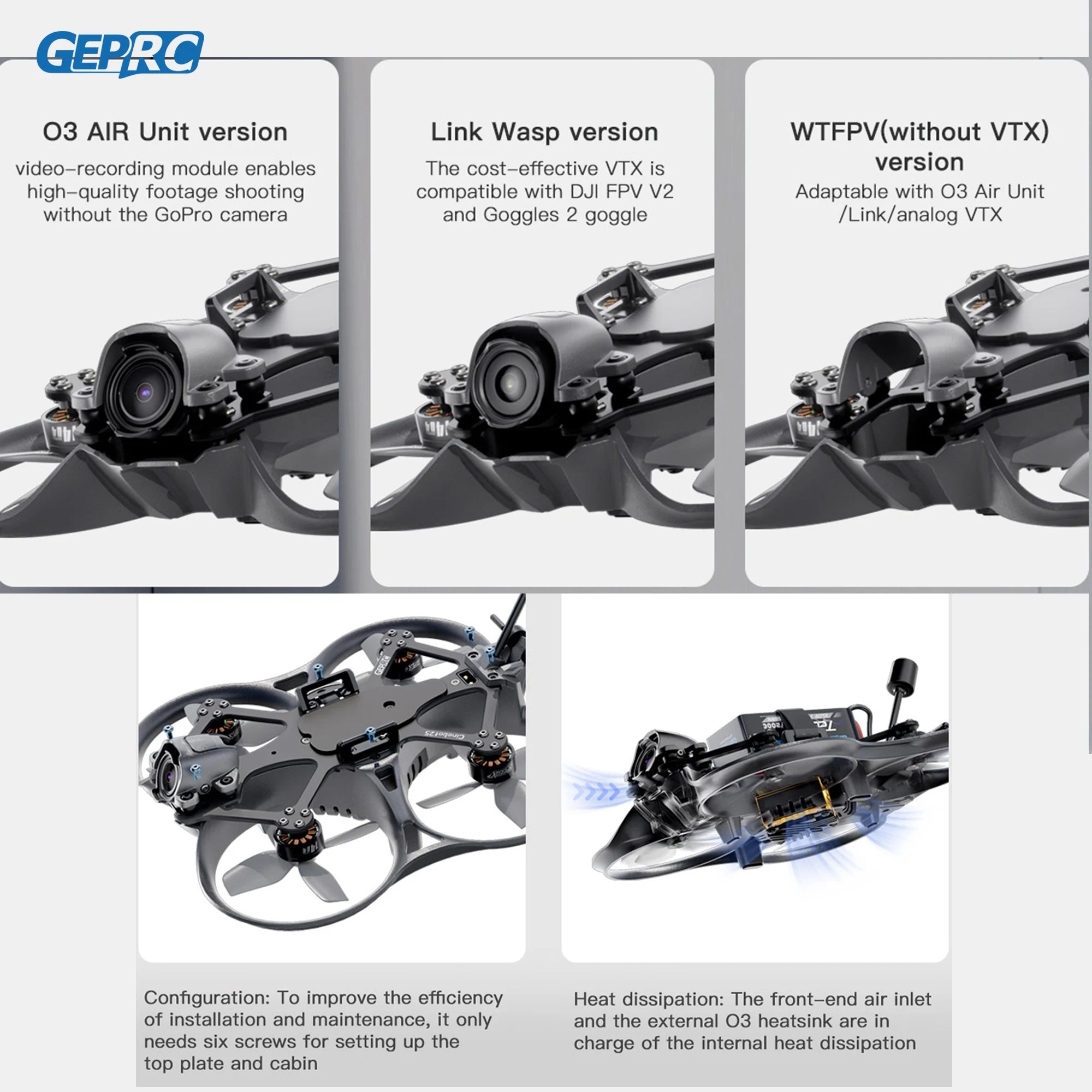 GEPRC Cinebot25 S WTFPV 2.5inch FPV Drone - G4 45A AIO FC ESC BLHeli 32Bit 45A RC 1505 4300KV Motor Racing Freestyle Quadcopter 4 GEPRC Cinebot25 S WTFPV 2.5inch FPV Drone - G4 45A AIO FC ESC BLHeli 32Bit 45A RC 1505 4300KV Motor Racing Freestyle Quadcopter - Image 4