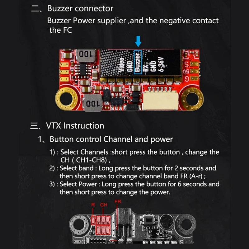 Pandarc VT5804M L1 VTX - 5.8G Interface Controller 25/100/200/400/600MW VTX Buzzer LED Controller Forrc FPV Racing Drones 3 Pandarc VT5804M L1 VTX - 5.8G Interface Controller 25/100/200/400/600MW VTX Buzzer LED Controller Forrc FPV Racing Drones — изображение 3