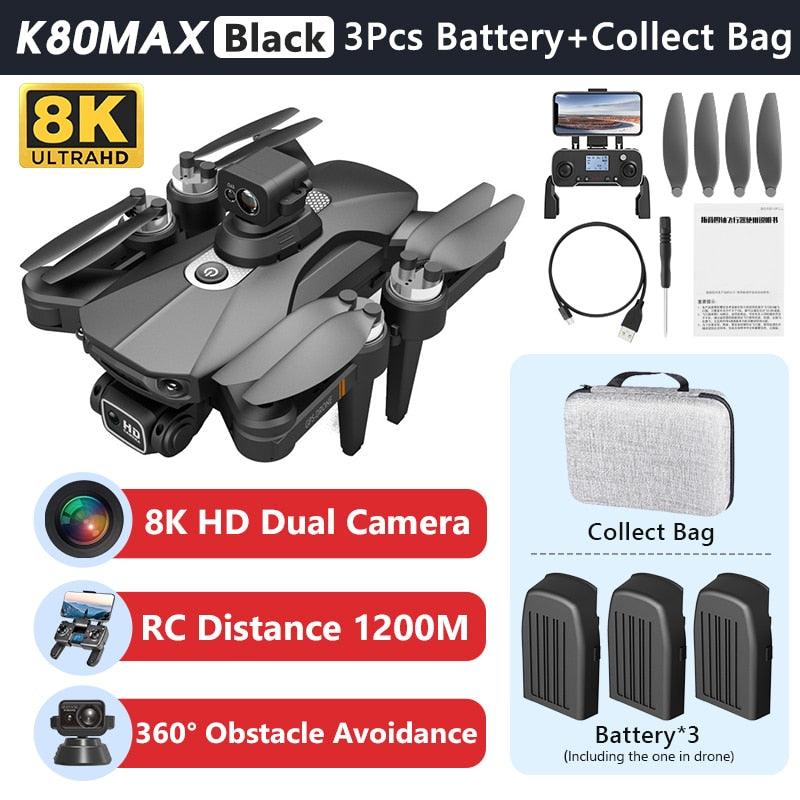 K80 Max Drone - 8K HD Camera Drone Brushless Motor GPS 5G WIFI 360 Obstacle Avoidance Foldable Quadcopter K80 PRO MAX RC Dron Toys Professional Camera Drone 7 K80 Max Drone - 8K HD Camera Drone Brushless Motor GPS 5G WIFI 360 Obstacle Avoidance Foldable Quadcopter K80 PRO MAX RC Dron Toys Professional Camera Drone — изображение 7