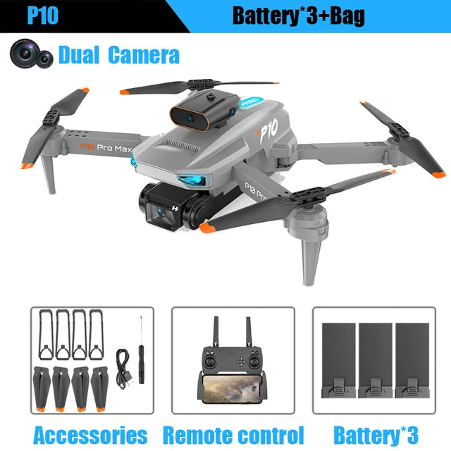 P10 Drone /P10 pro max drone - 8K Professional FPV Dual HD Camera ESC WIFI 5G Transmission Quadcopter Obstacle Avoidance Drone for Children 2 P10 Drone /P10 pro max drone - 8K Professional FPV Dual HD Camera ESC WIFI 5G Transmission Quadcopter Obstacle Avoidance Drone for Children - Image 2