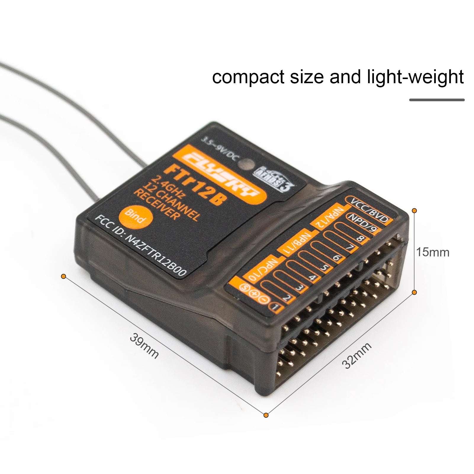 FLYSKY FTR12B 2.4GHz 12CH Receiver - for RC Airplane Helicopter Vehicle Dual Antennas for PL18 NB4 NB4 Lite AFHDS3 Transmitters 4 FLYSKY FTR12B 2.4GHz 12CH Receiver - for RC Airplane Helicopter Vehicle Dual Antennas for PL18 NB4 NB4 Lite AFHDS3 Transmitters — изображение 4